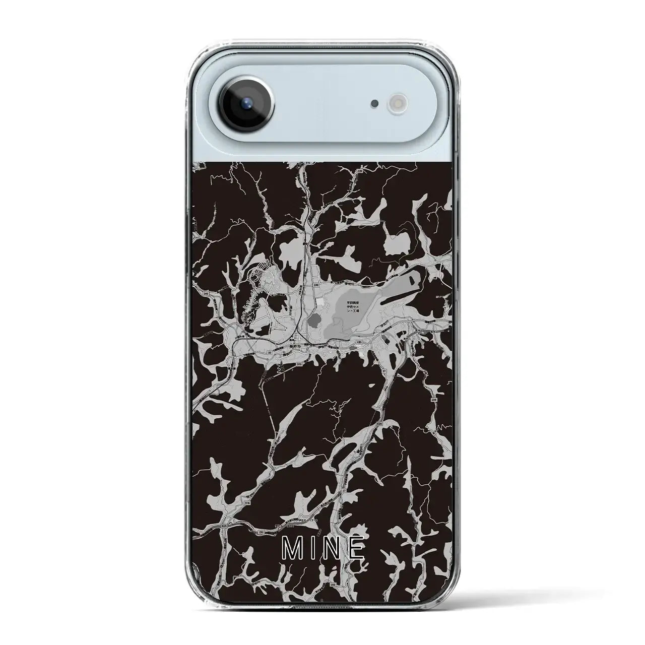 【美祢（山口県）】地図柄iPhoneケース（クリアタイプ）モノトーン・iPhone 17 Pro Max 用