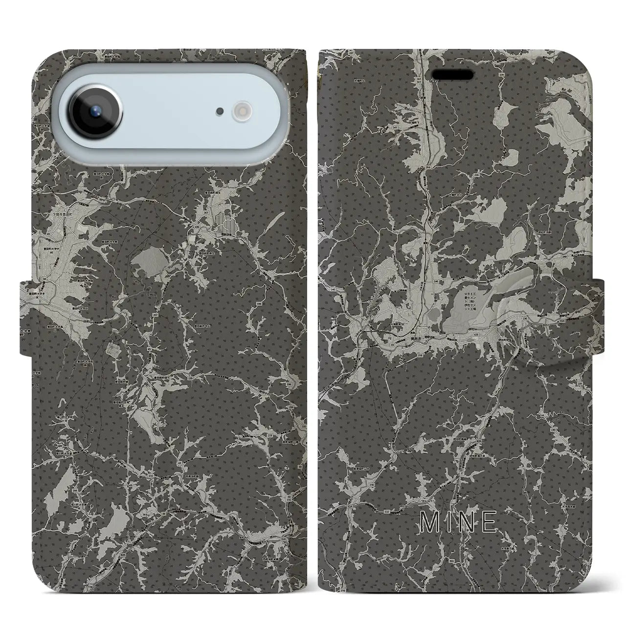 【美祢（山口県）】地図柄iPhoneケース（手帳タイプ）