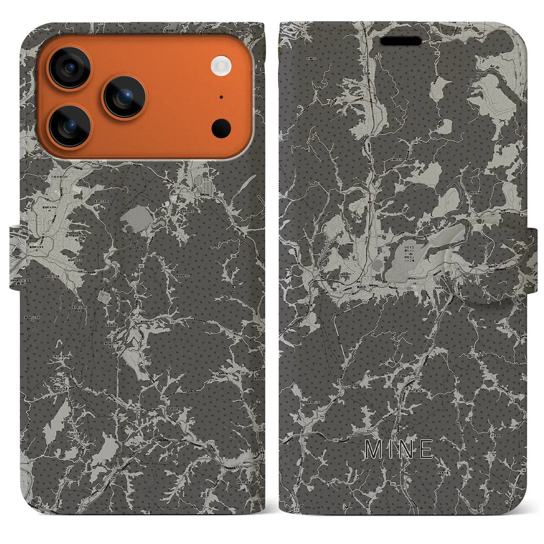 【美祢（山口県）】地図柄iPhoneケース（手帳タイプ）