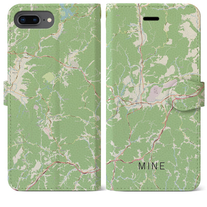 【美祢（山口県）】地図柄iPhoneケース（手帳タイプ）ナチュラル・iPhone 8Plus /7Plus / 6sPlus / 6Plus 用