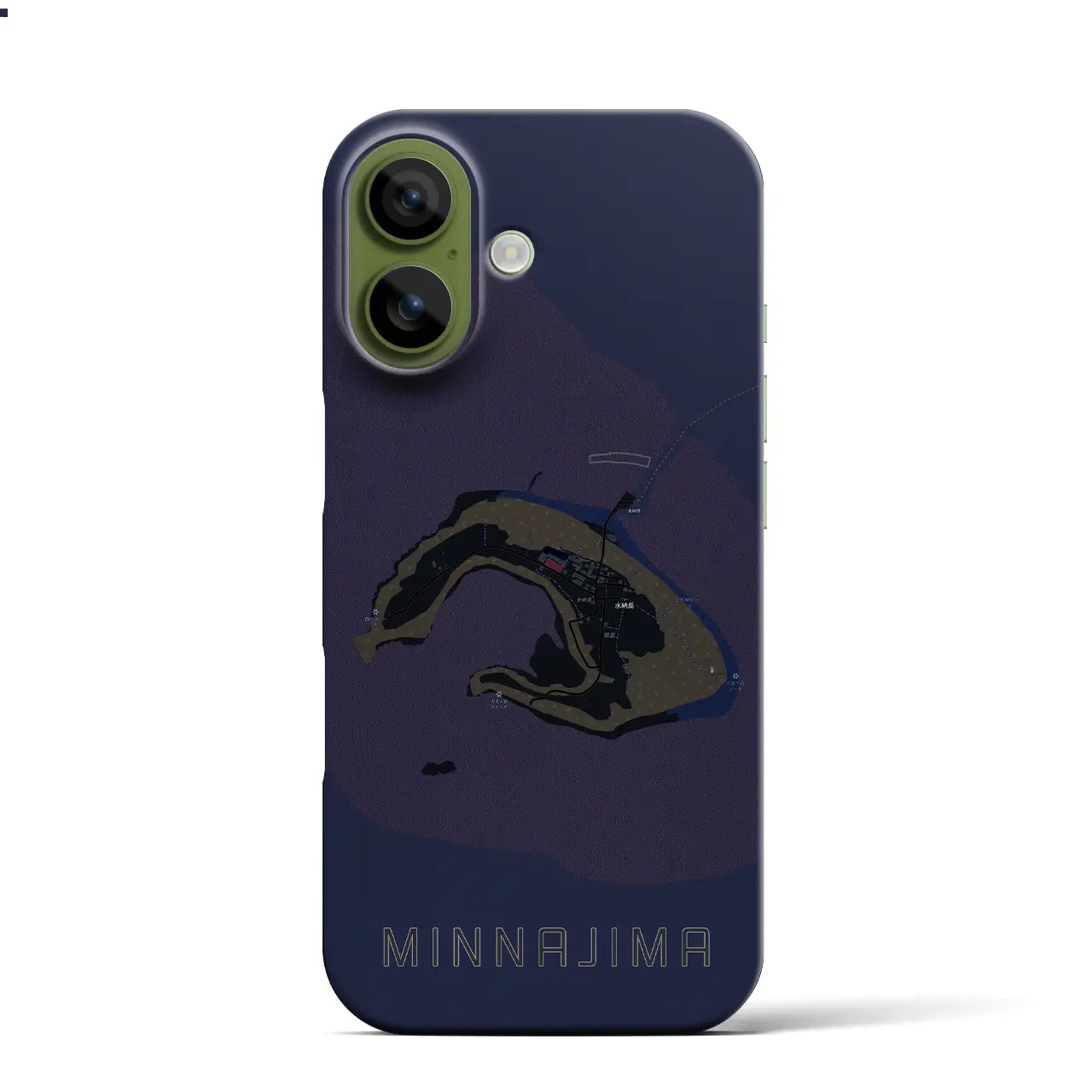 【水納島（沖縄県）】地図柄iPhoneケース（バックカバータイプ）
