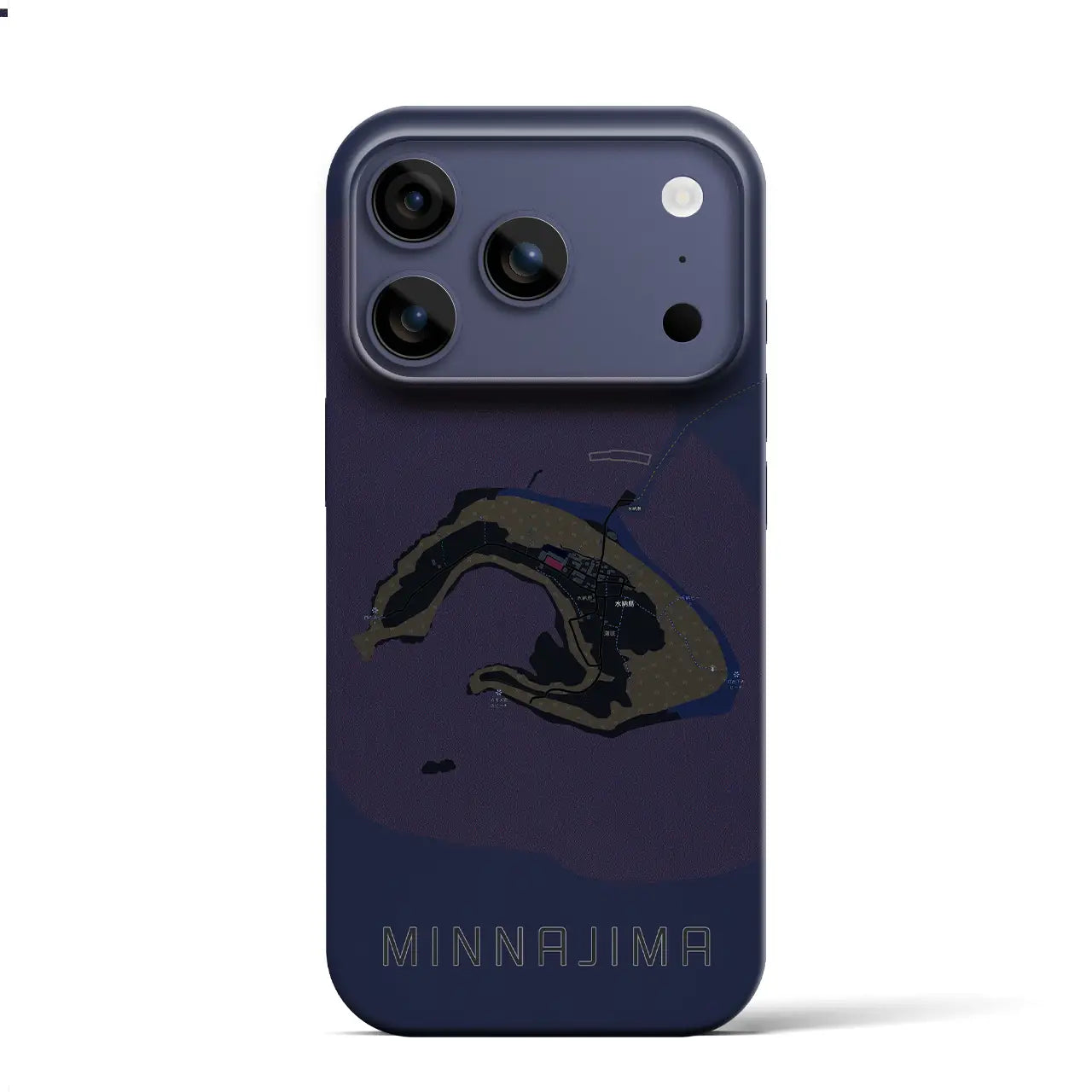 【水納島（沖縄県）】地図柄iPhoneケース（バックカバータイプ）