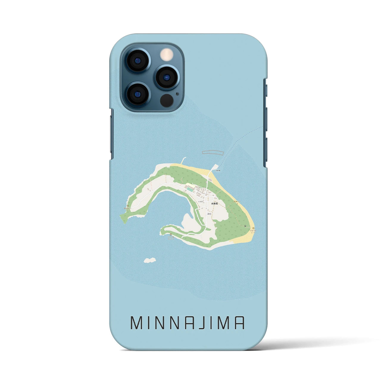 【水納島（沖縄県）】地図柄iPhoneケース（バックカバータイプ）