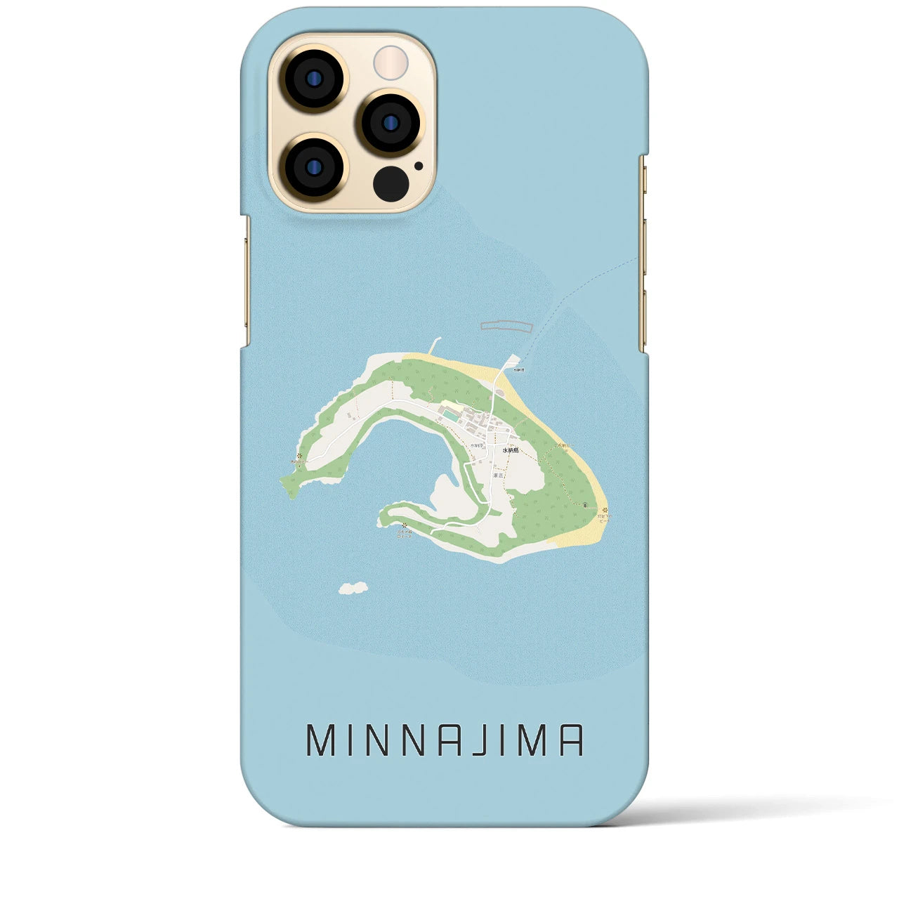 【水納島（沖縄県）】地図柄iPhoneケース（バックカバータイプ）