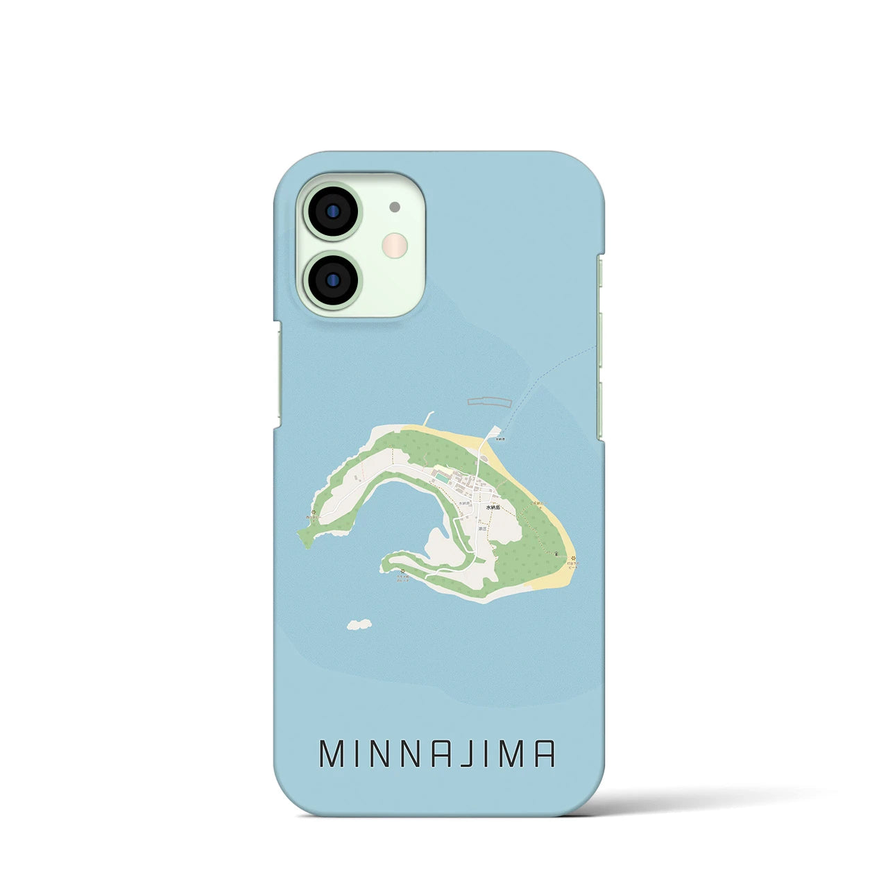 【水納島（沖縄県）】地図柄iPhoneケース（バックカバータイプ）