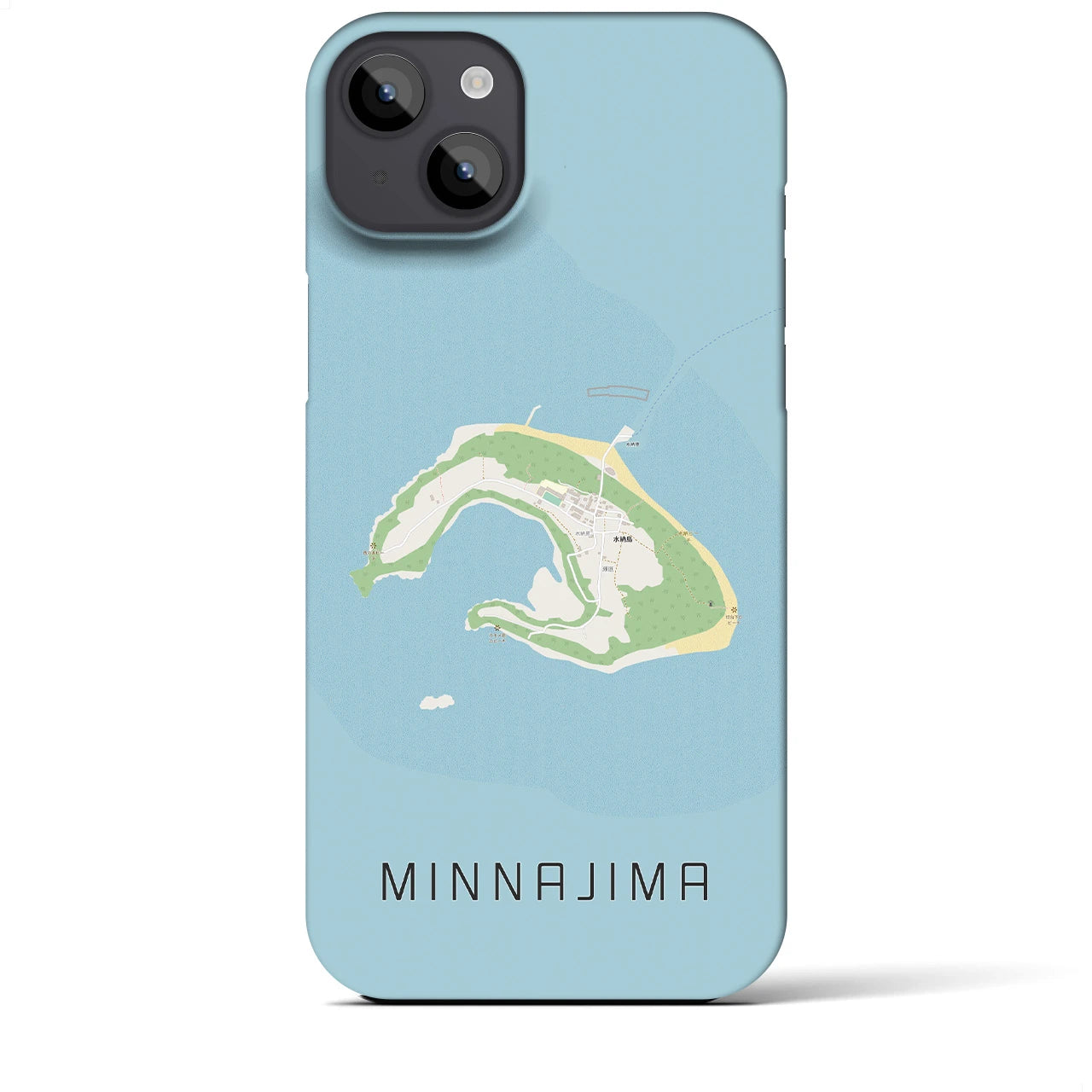 【水納島（沖縄県）】地図柄iPhoneケース（バックカバータイプ）