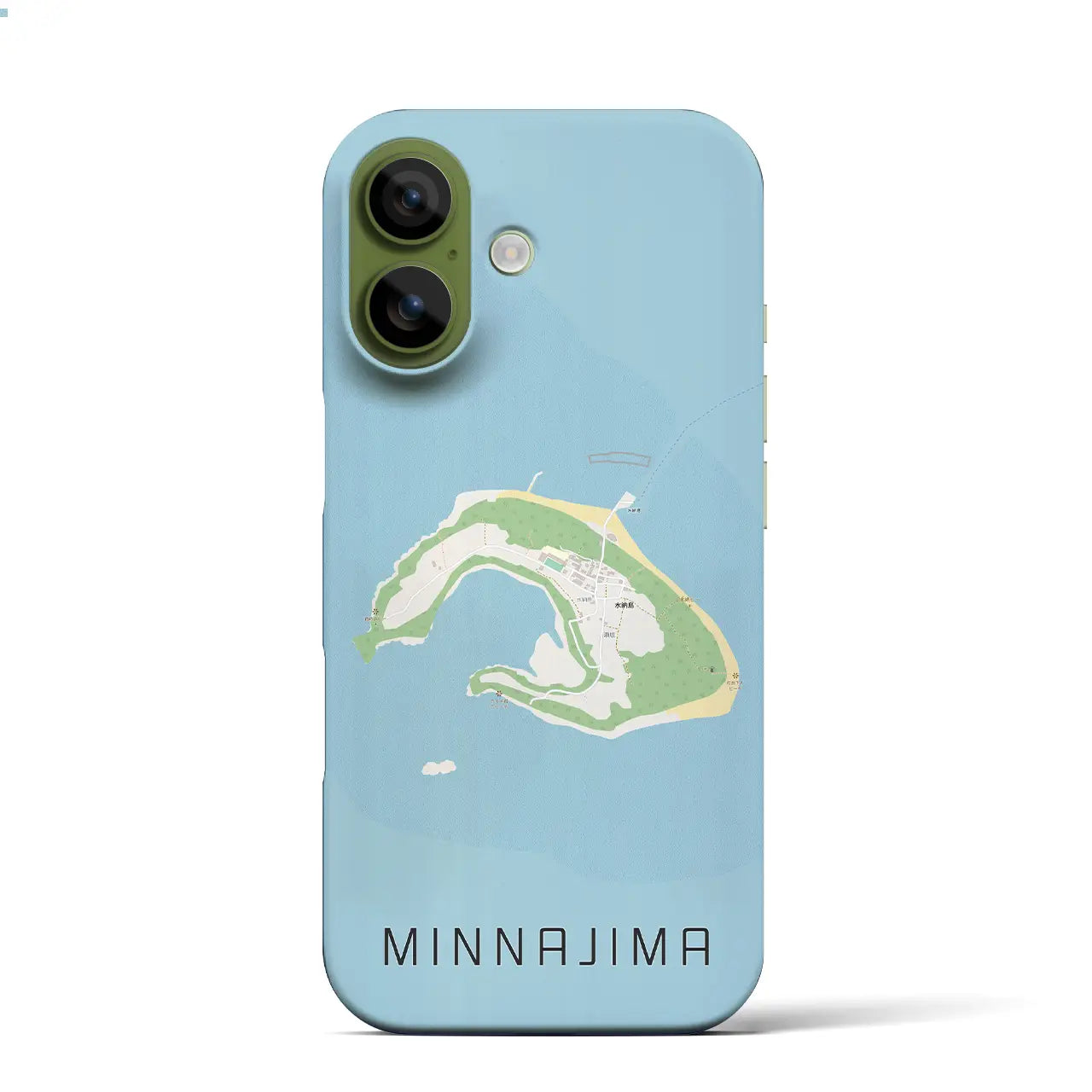 【水納島（沖縄県）】地図柄iPhoneケース（バックカバータイプ）