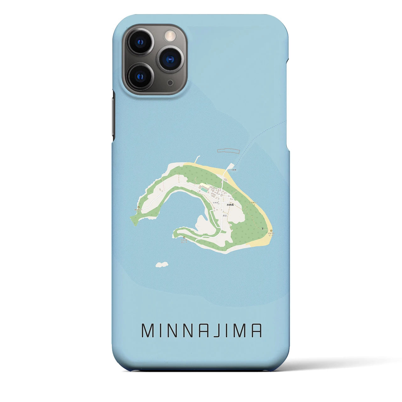 【水納島（沖縄県）】地図柄iPhoneケース（バックカバータイプ）