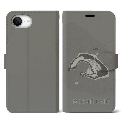 【水納島（沖縄県）】地図柄iPhoneケース（手帳タイプ）