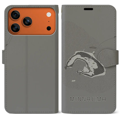 【水納島（沖縄県）】地図柄iPhoneケース（手帳タイプ）