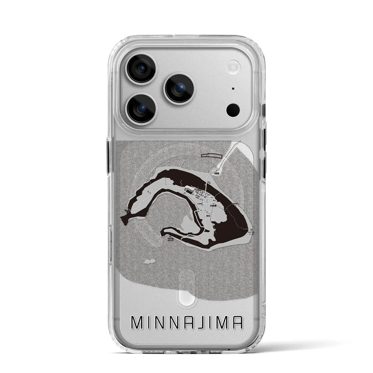 【水納島（沖縄県）】地図柄iPhoneケース（MagSafeタイプ）