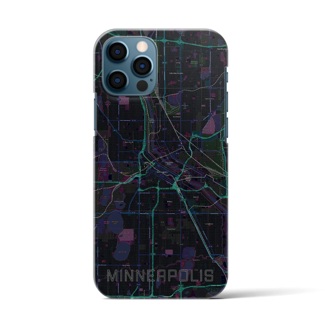 【ミネアポリス（アメリカ）】地図柄iPhoneケース（バックカバータイプ）