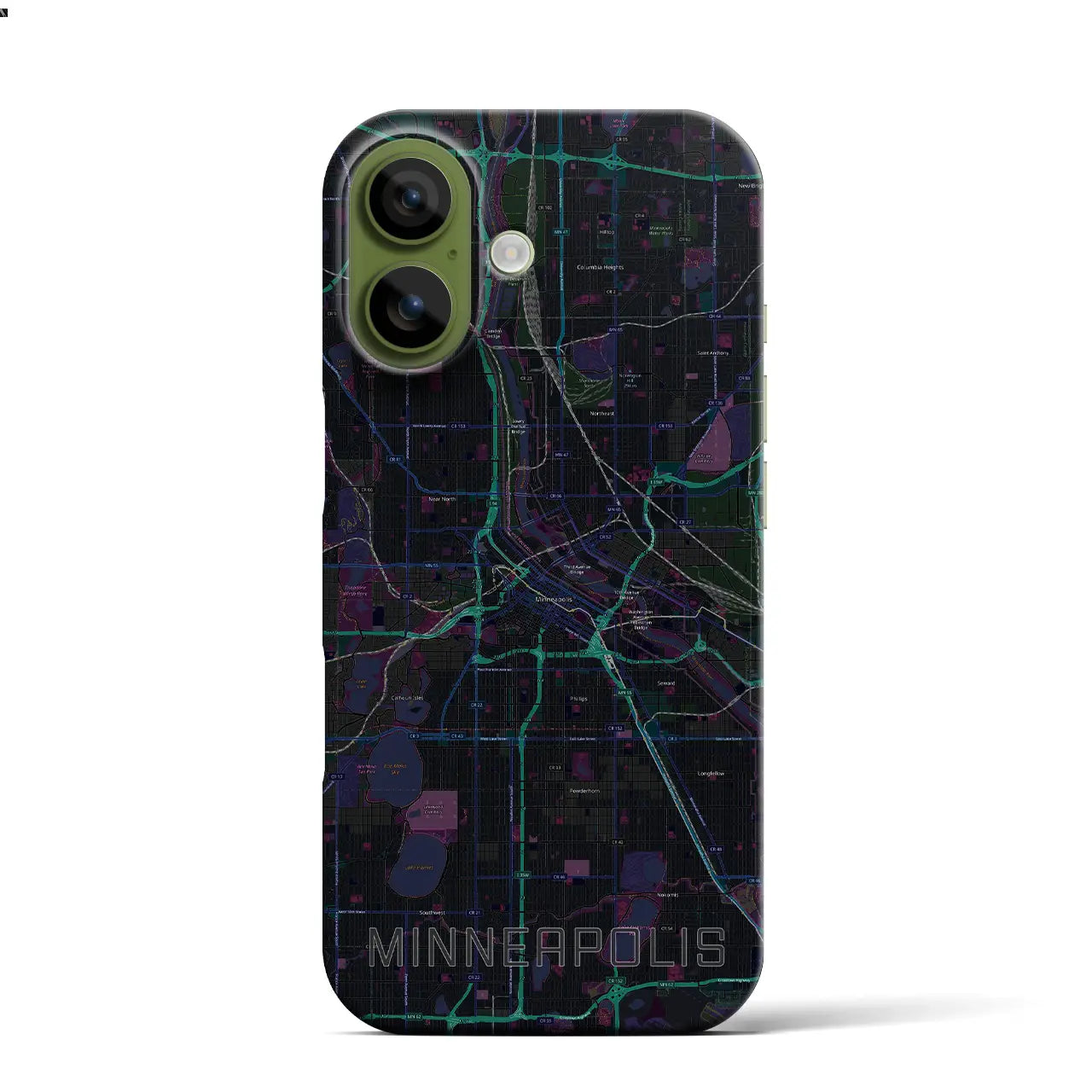 【ミネアポリス（アメリカ）】地図柄iPhoneケース（バックカバータイプ）