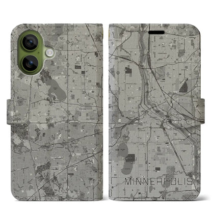【ミネアポリス（アメリカ）】地図柄iPhoneケース（手帳タイプ）