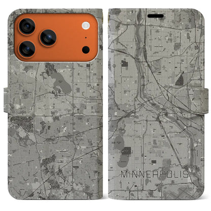 【ミネアポリス（アメリカ）】地図柄iPhoneケース（手帳タイプ）