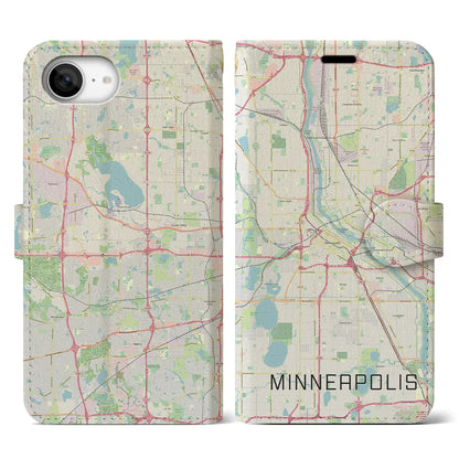 【ミネアポリス（アメリカ）】地図柄iPhoneケース（手帳タイプ）