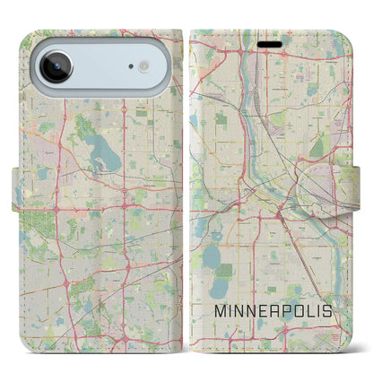 【ミネアポリス（アメリカ）】地図柄iPhoneケース（手帳タイプ）