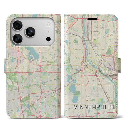 【ミネアポリス（アメリカ）】地図柄iPhoneケース（手帳タイプ）