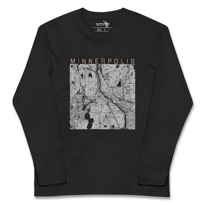 【ミネアポリス（アメリカ）】地図柄ロングスリーブTシャツ