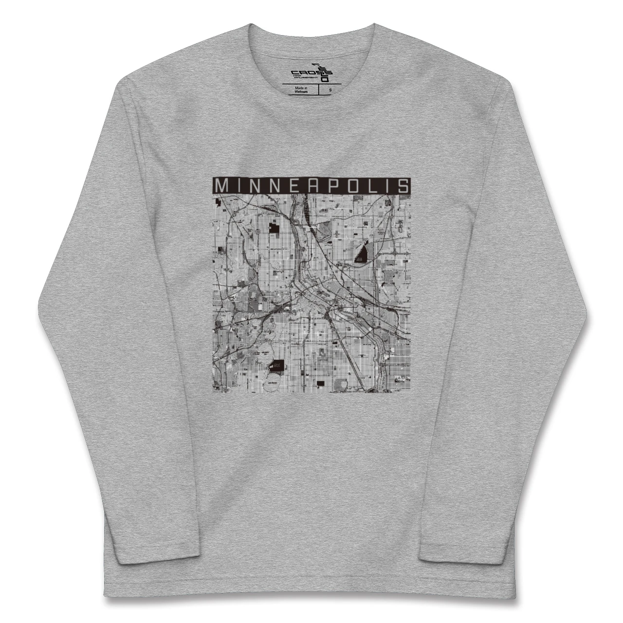 【ミネアポリス（アメリカ）】地図柄ロングスリーブTシャツ