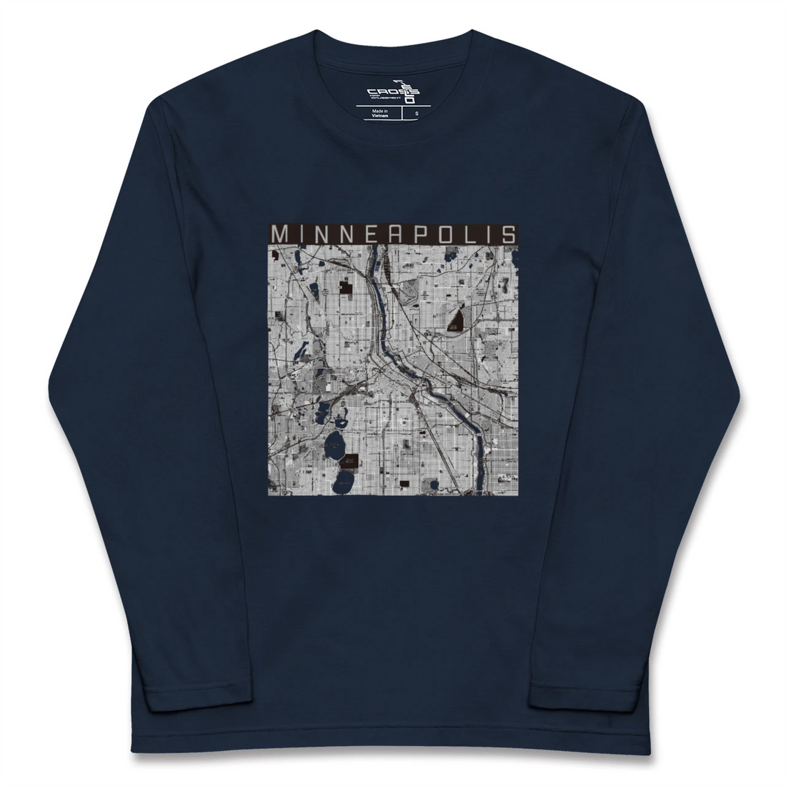 【ミネアポリス（アメリカ）】地図柄ロングスリーブTシャツ