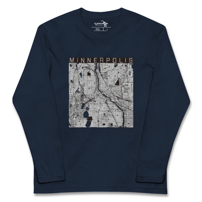 【ミネアポリス（アメリカ）】地図柄ロングスリーブTシャツ