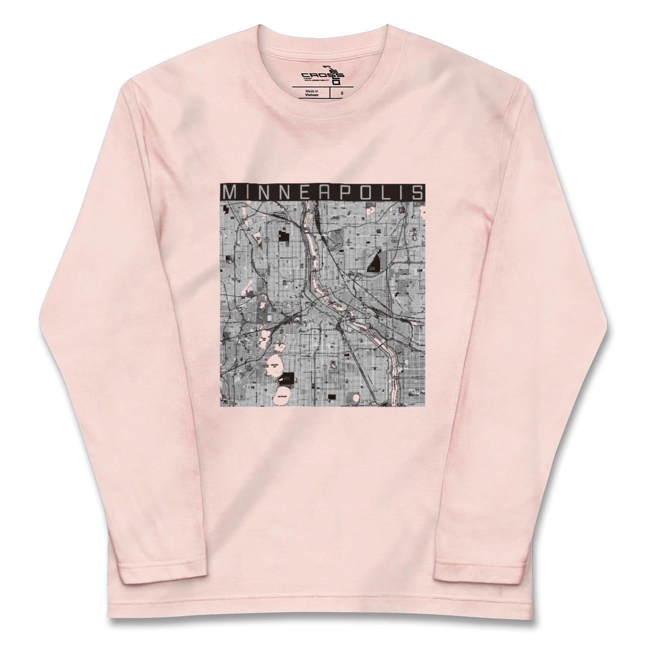 【ミネアポリス（アメリカ）】地図柄ロングスリーブTシャツ
