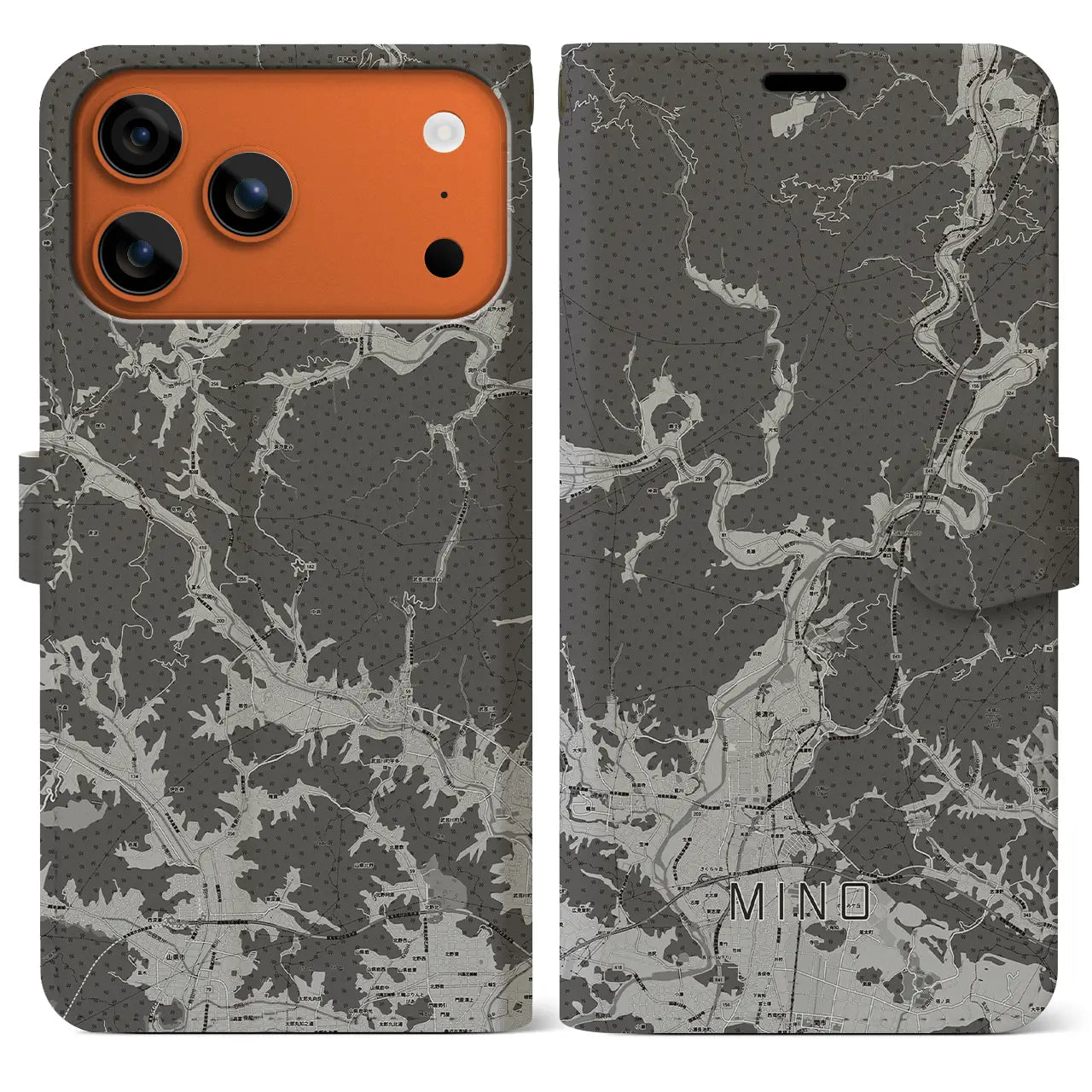 【美濃（岐阜県）】地図柄iPhoneケース（手帳タイプ）