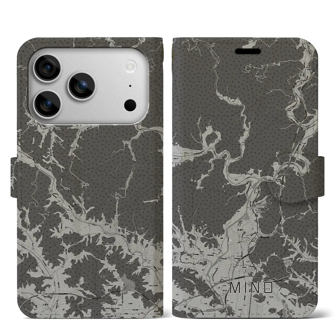 【美濃（岐阜県）】地図柄iPhoneケース（手帳タイプ）