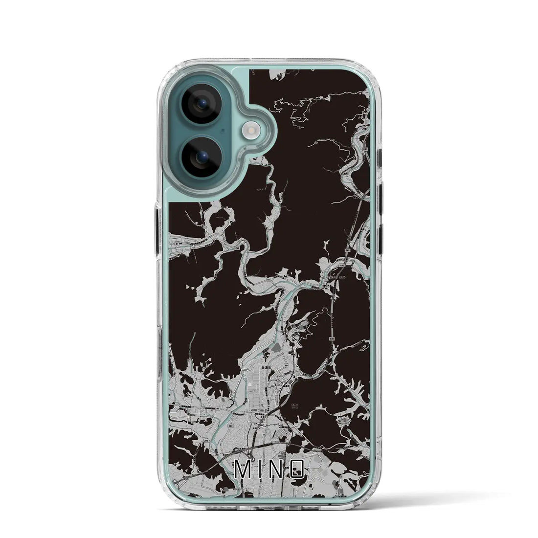 【美濃(岐阜県)】地図柄iPhoneケース(MagSafeタイプ)モノトーン・iPhone 16 Pro 用