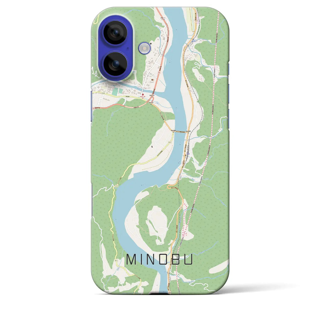 【身延(山梨県)】地図柄iPhoneケース(バックカバータイプ)ナチュラル・iPhone 16 Pro Max 用