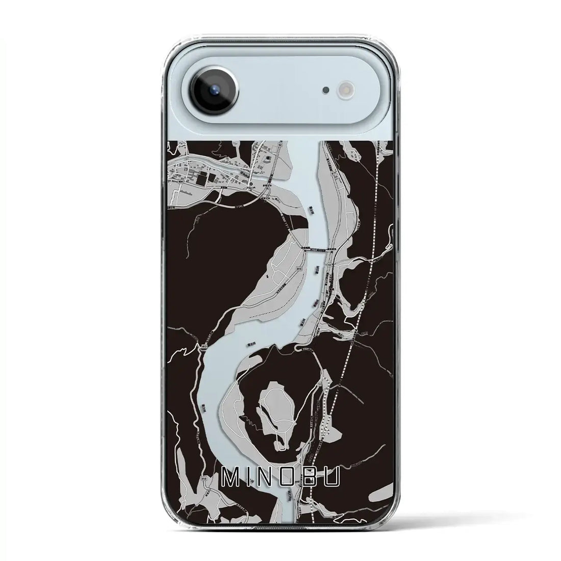 【身延(山梨県)】地図柄iPhoneケース(クリアタイプ)モノトーン・iPhone 17 Pro Max 用