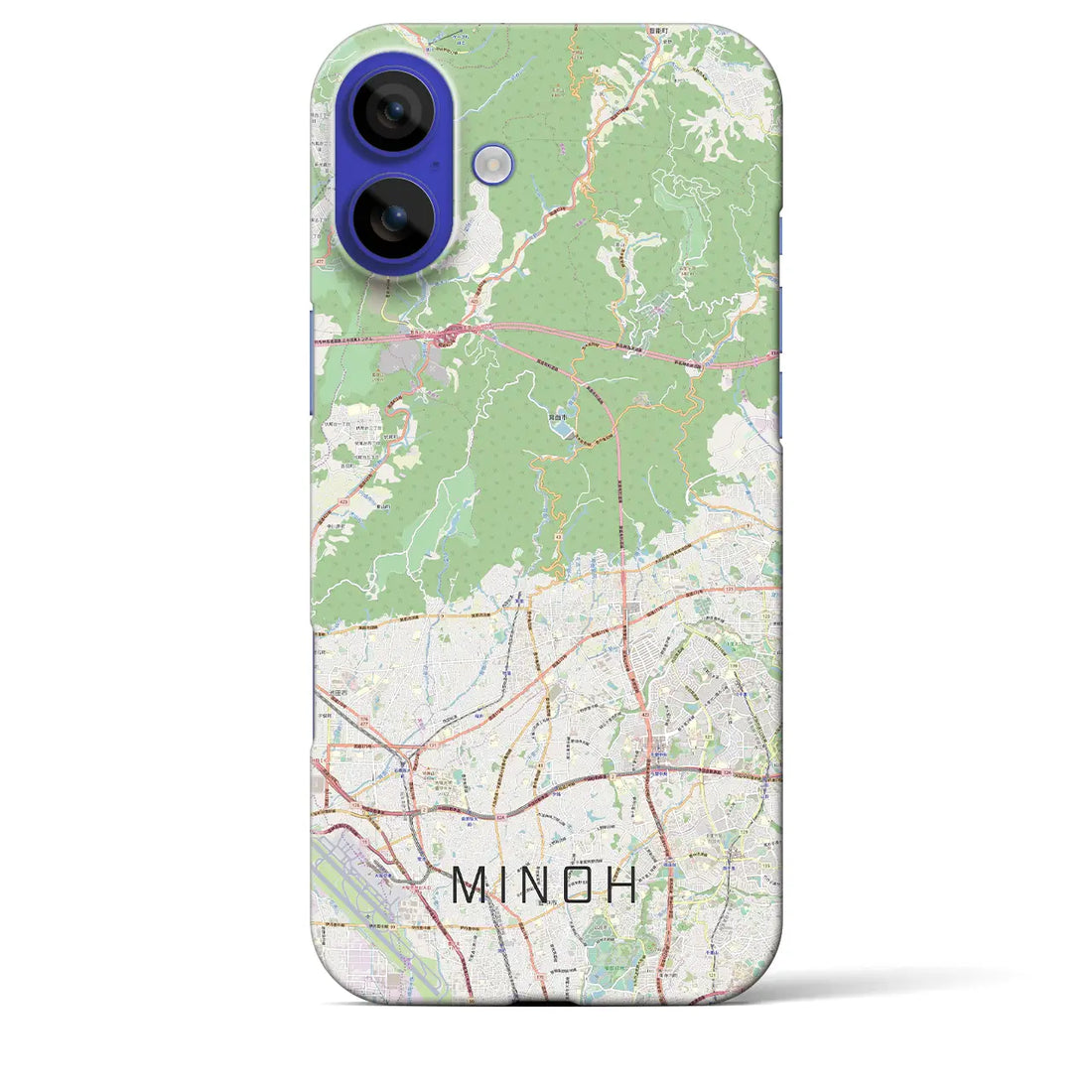 【箕面(大阪府)】地図柄iPhoneケース(バックカバータイプ)ナチュラル・iPhone 16 Pro Max 用