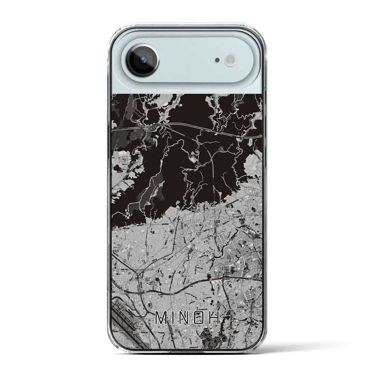 【箕面（大阪府）】地図柄iPhoneケース（クリアタイプ）