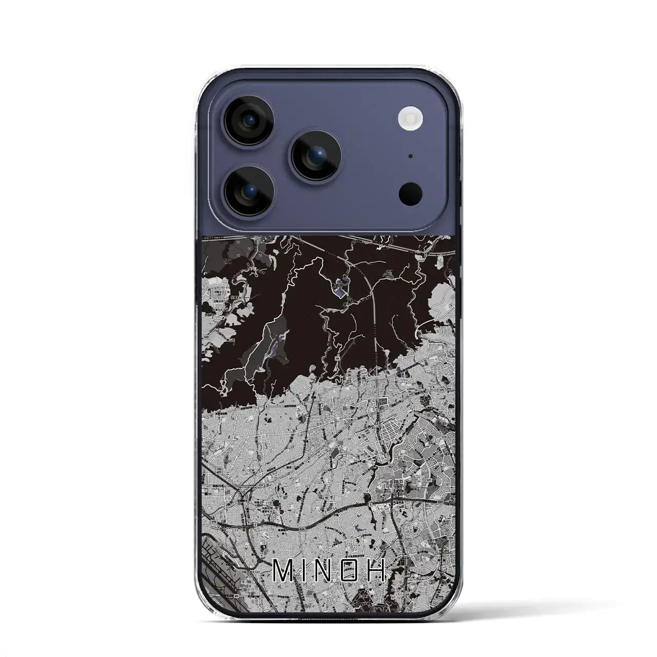 【箕面（大阪府）】地図柄iPhoneケース（クリアタイプ）