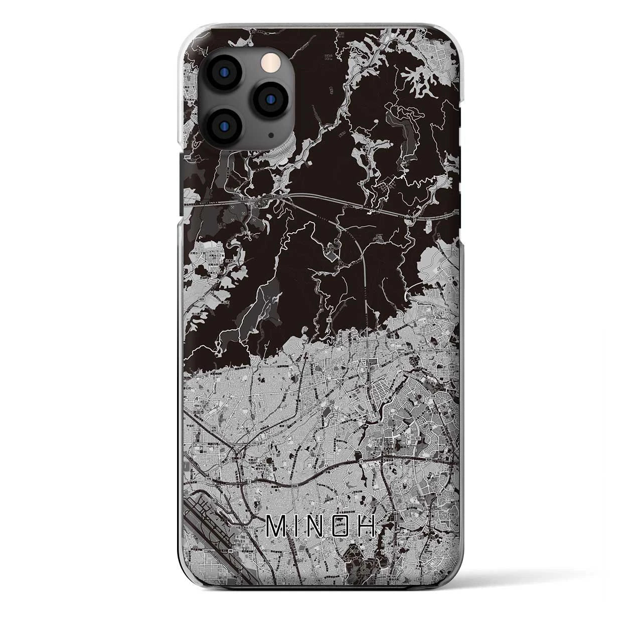 【箕面（大阪府）】地図柄iPhoneケース（クリアタイプ）