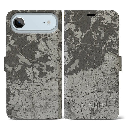 【箕面（大阪府）】地図柄iPhoneケース（手帳タイプ）