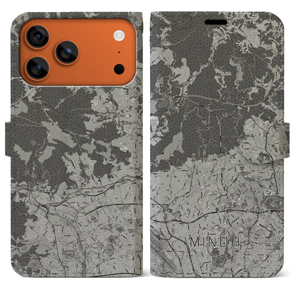 【箕面（大阪府）】地図柄iPhoneケース（手帳タイプ）