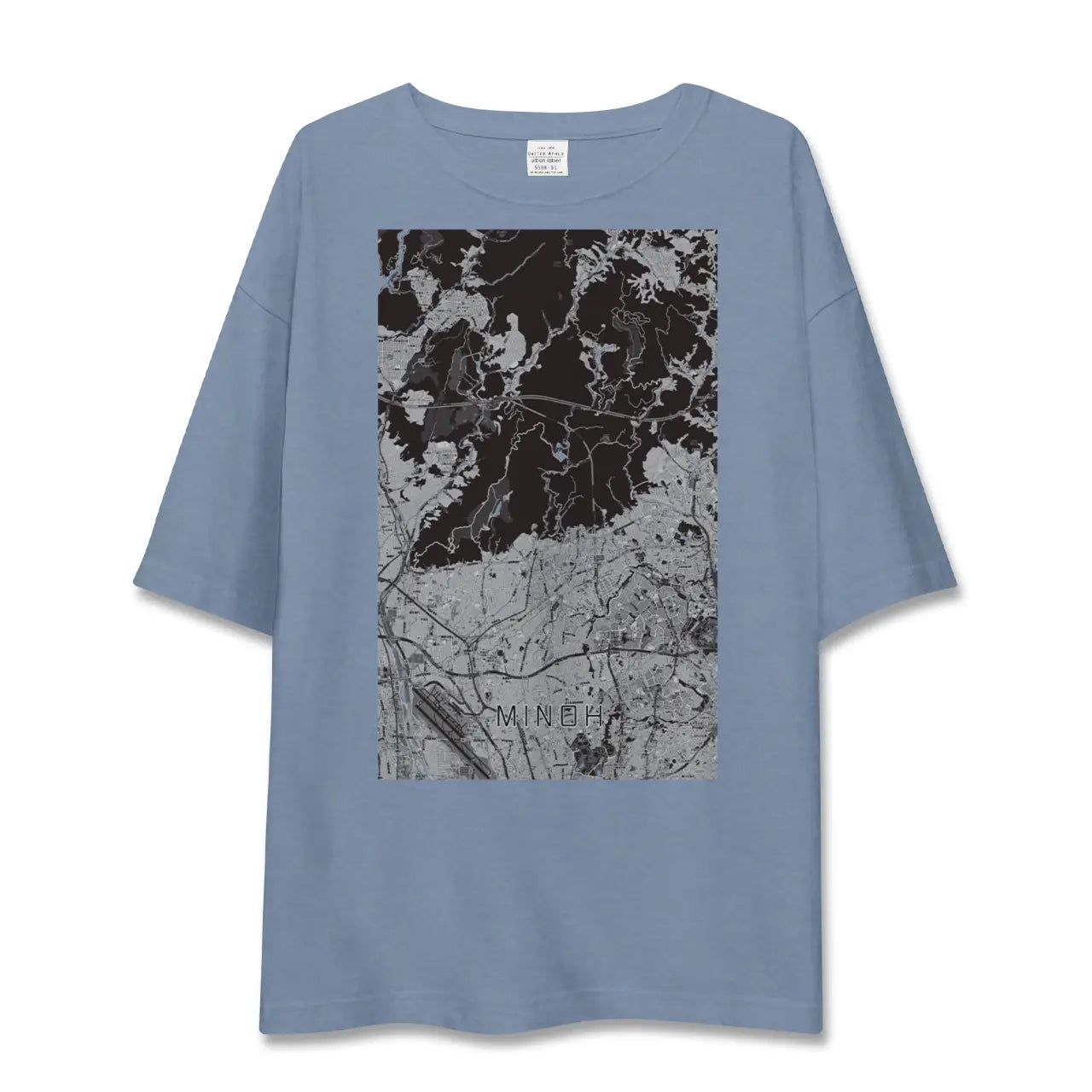 【箕面（大阪府）】地図柄ビッグシルエットTシャツ