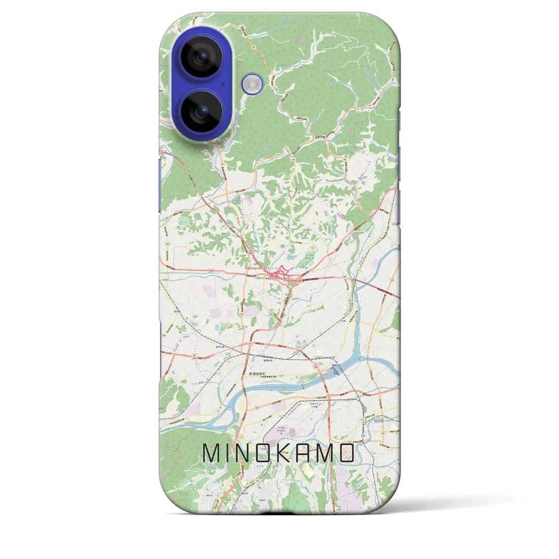 【美濃加茂（岐阜県）】地図柄iPhoneケース（バックカバータイプ）ナチュラル・iPhone 16 Pro Max 用