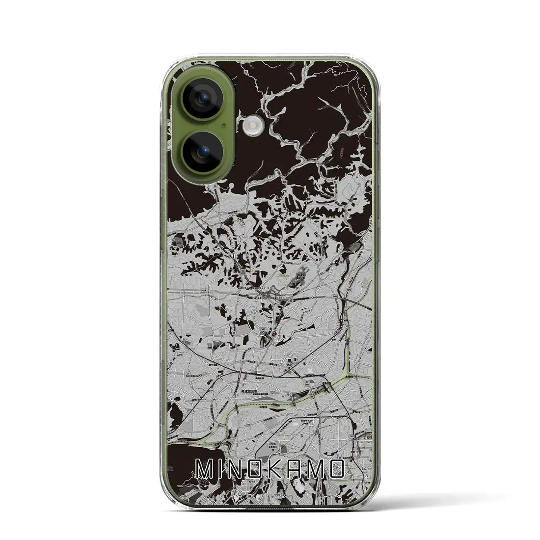 【美濃加茂（岐阜県）】地図柄iPhoneケース（クリアタイプ）モノトーン・iPhone 17 Pro Max 用