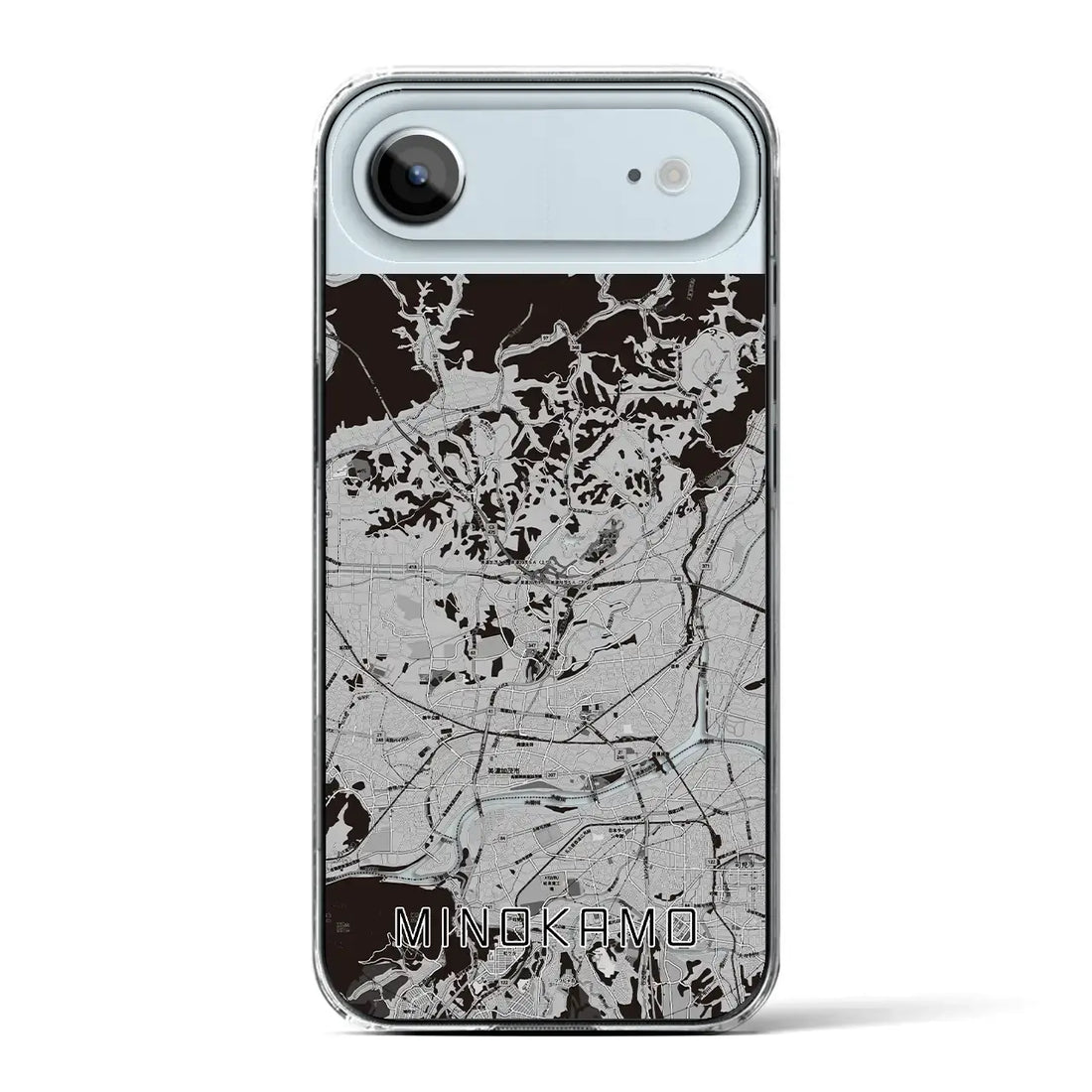 【美濃加茂（岐阜県）】地図柄iPhoneケース（クリアタイプ）モノトーン・iPhone 17 Pro Max 用