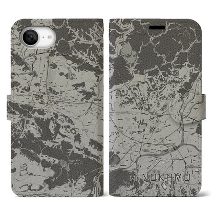 【美濃加茂（岐阜県）】地図柄iPhoneケース（手帳タイプ）