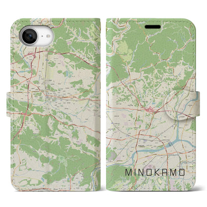 【美濃加茂（岐阜県）】地図柄iPhoneケース（手帳タイプ）