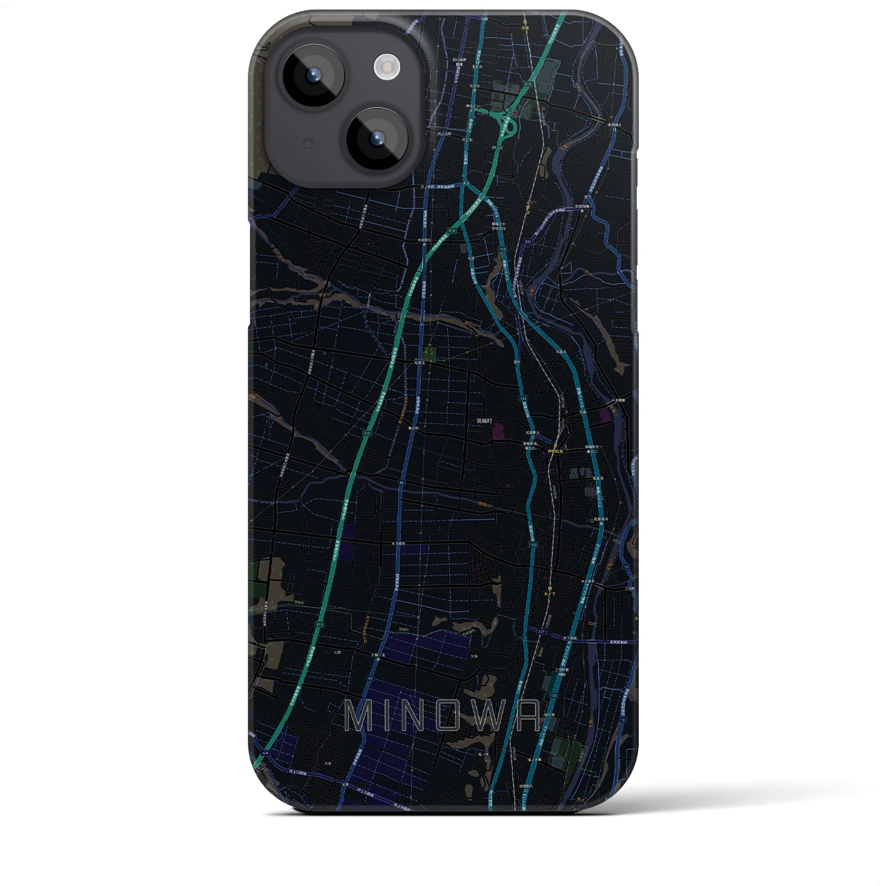 【箕輪（長野県）】地図柄iPhoneケース（バックカバータイプ）