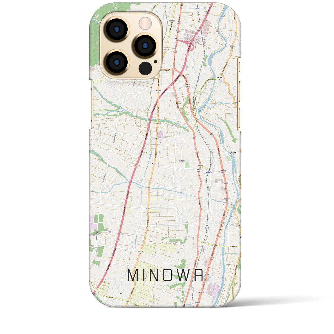 【箕輪（長野県）】地図柄iPhoneケース（バックカバータイプ）
