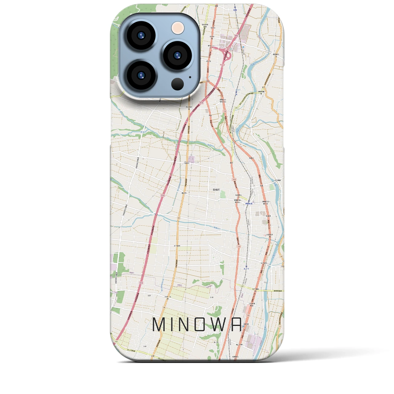 【箕輪（長野県）】地図柄iPhoneケース（バックカバータイプ）