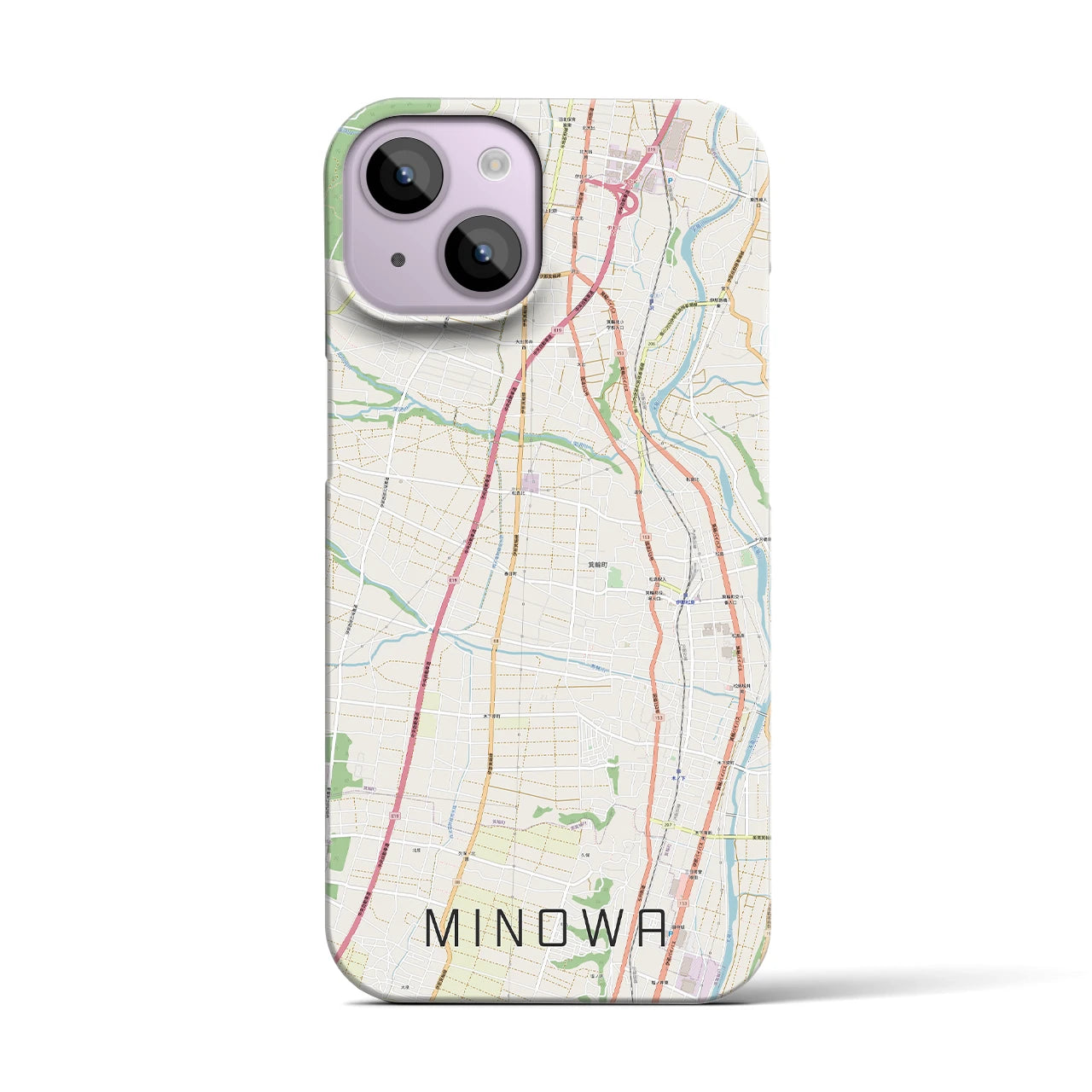 【箕輪（長野県）】地図柄iPhoneケース（バックカバータイプ）