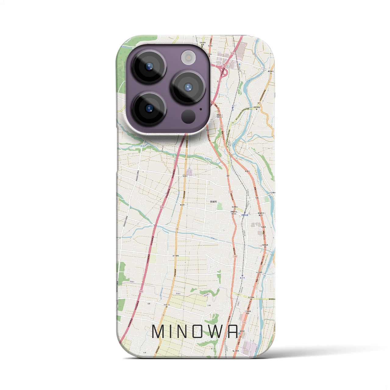 【箕輪（長野県）】地図柄iPhoneケース（バックカバータイプ）