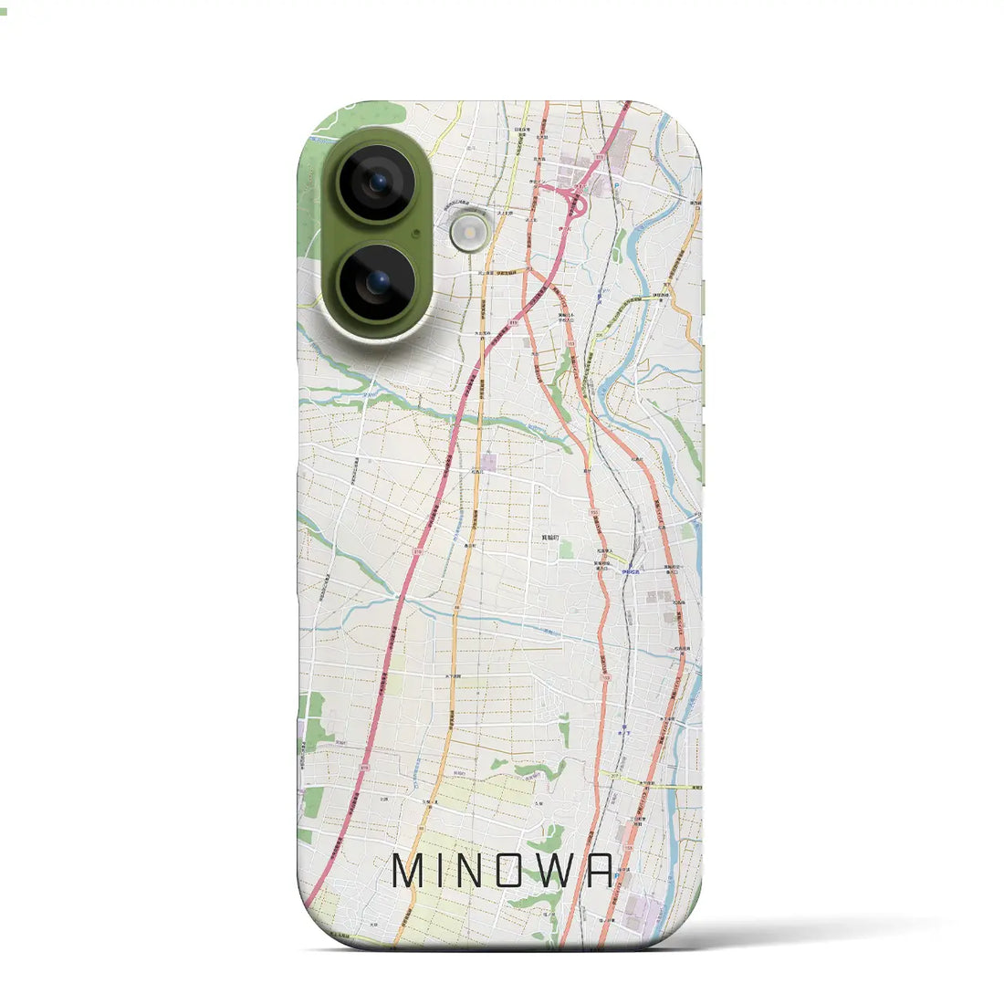 【箕輪（長野県）】地図柄iPhoneケース（バックカバータイプ）ブラック・iPhone 17 Pro Max 用